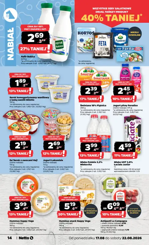 Netto - gazetka promocyjna Gazetka Spożywcza od poniedziałku 17.08 do soboty 22.08 - strona 14