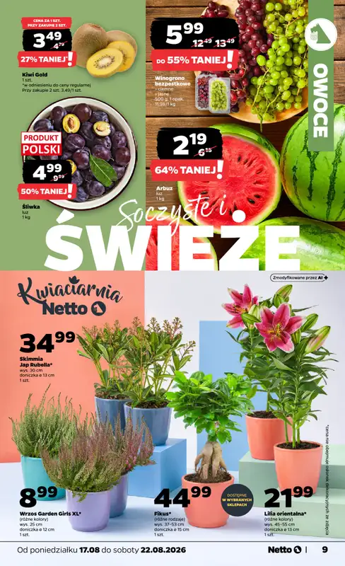 Netto - gazetka promocyjna Gazetka Spożywcza od poniedziałku 17.08 do soboty 22.08 - strona 9