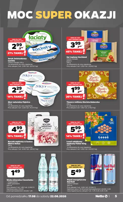 Netto - gazetka promocyjna Gazetka Spożywcza od poniedziałku 17.08 do soboty 22.08 - strona 5