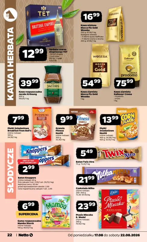 Netto - gazetka promocyjna Gazetka Spożywcza od poniedziałku 17.08 do soboty 22.08 - strona 22