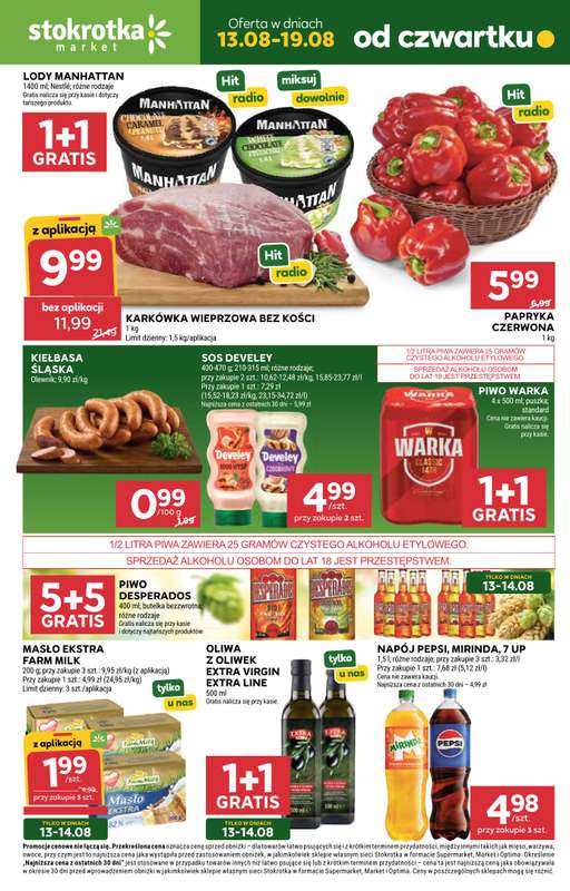 Stokrotka - gazetka promocyjna Gazetka Market od czwartku 13.08 do środy 19.08