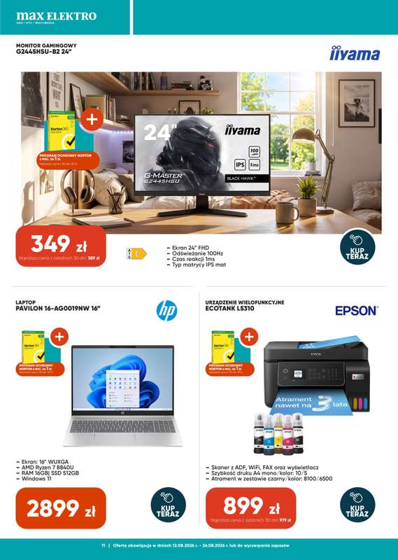Max Elektro - gazetka promocyjna Gazetka od środy 12.08 do środy 26.08 - strona 11
