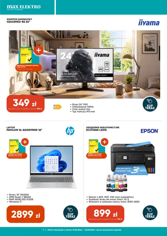 Max Elektro - gazetka promocyjna Gazetka od środy 12.08 do środy 26.08 - strona 11