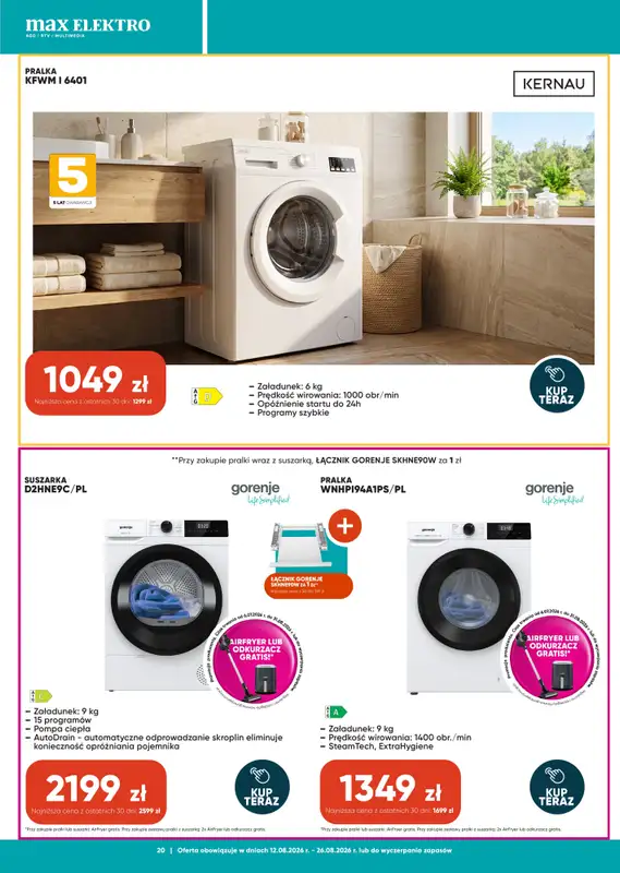 Max Elektro - gazetka promocyjna Gazetka od środy 12.08 do środy 26.08 - strona 20