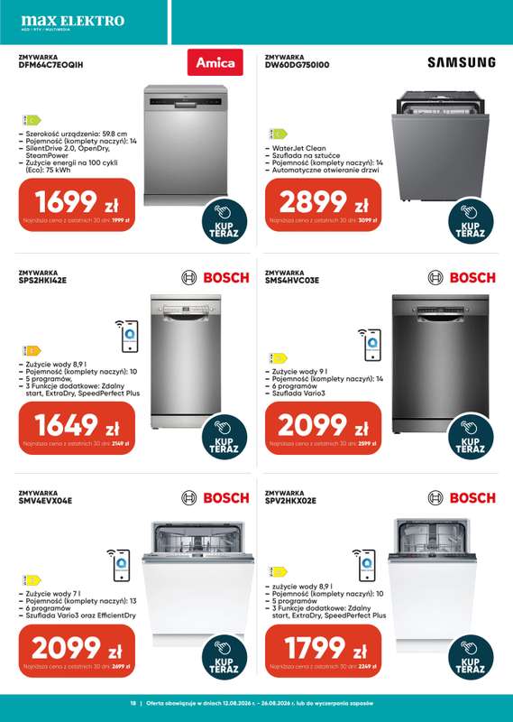 Max Elektro - gazetka promocyjna Gazetka od środy 12.08 do środy 26.08 - strona 18