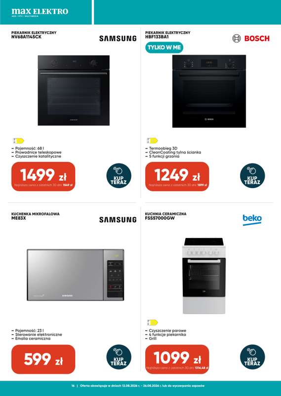 Max Elektro - gazetka promocyjna Gazetka od środy 12.08 do środy 26.08 - strona 16