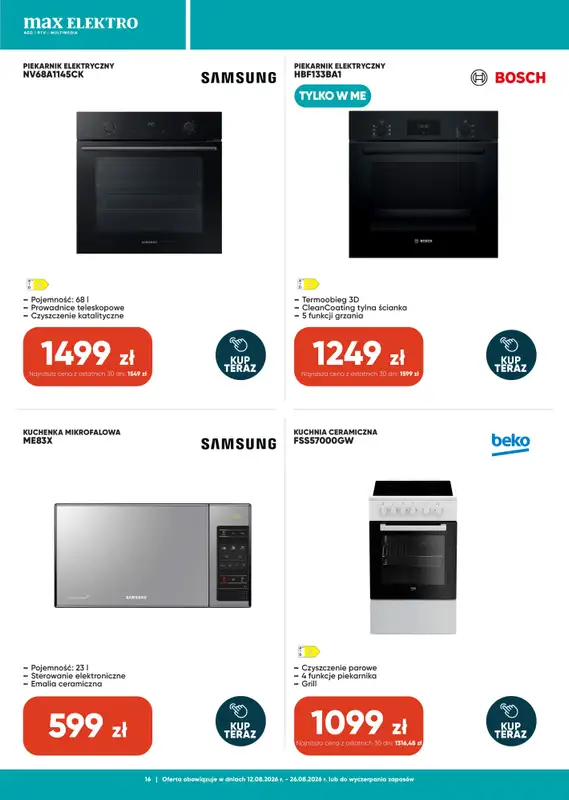 Max Elektro - gazetka promocyjna Gazetka od środy 12.08 do środy 26.08 - strona 16