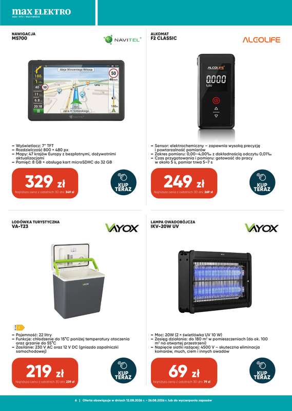 Max Elektro - gazetka promocyjna Gazetka od środy 12.08 do środy 26.08 - strona 6