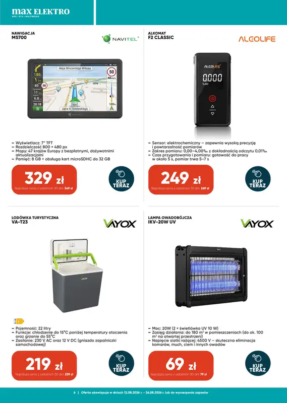 Max Elektro - gazetka promocyjna Gazetka od środy 12.08 do środy 26.08 - strona 6