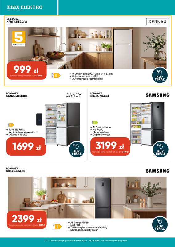 Max Elektro - gazetka promocyjna Gazetka od środy 12.08 do środy 26.08 - strona 13