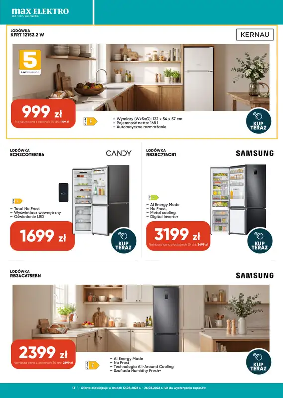 Max Elektro - gazetka promocyjna Gazetka od środy 12.08 do środy 26.08 - strona 13