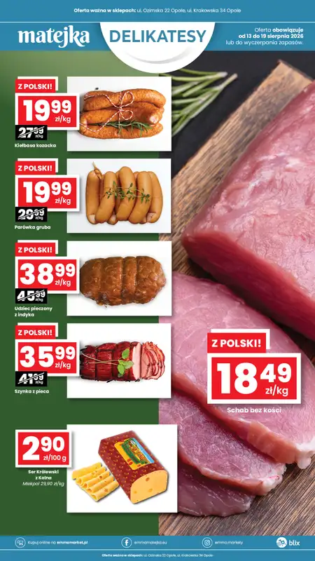 emma MARKET - gazetka promocyjna Oferta spożywcza Matejka Delikatesy od czwartku 13.08 do środy 19.08 - strona 2