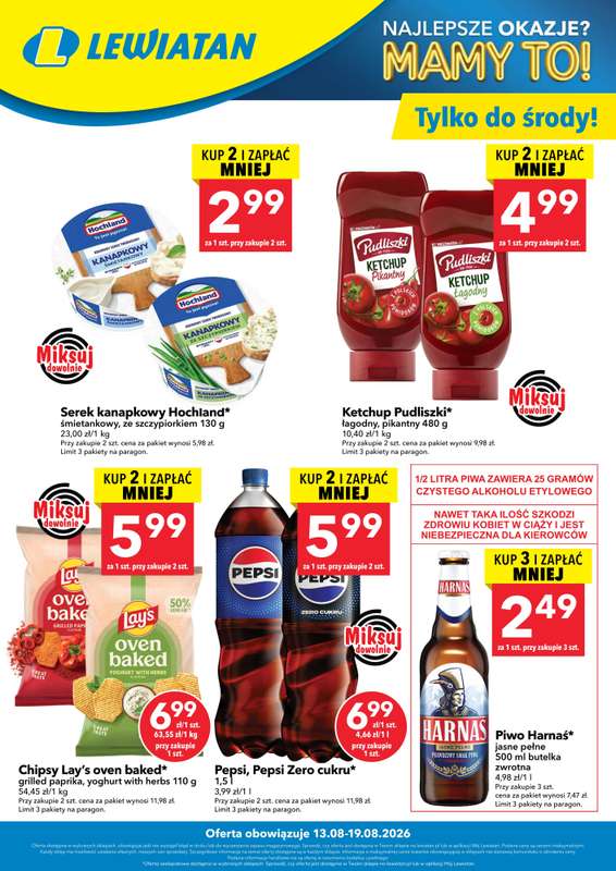 LEWIATAN - gazetka promocyjna W wielopakach taniej! od czwartku 13.08 do środy 19.08