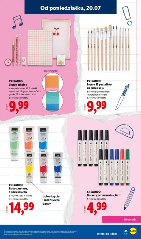 Lidl - gazetka promocyjna Kompletna wyprawka w megacenach od wtorku 14.07 do poniedziałku 31.08 - strona 45