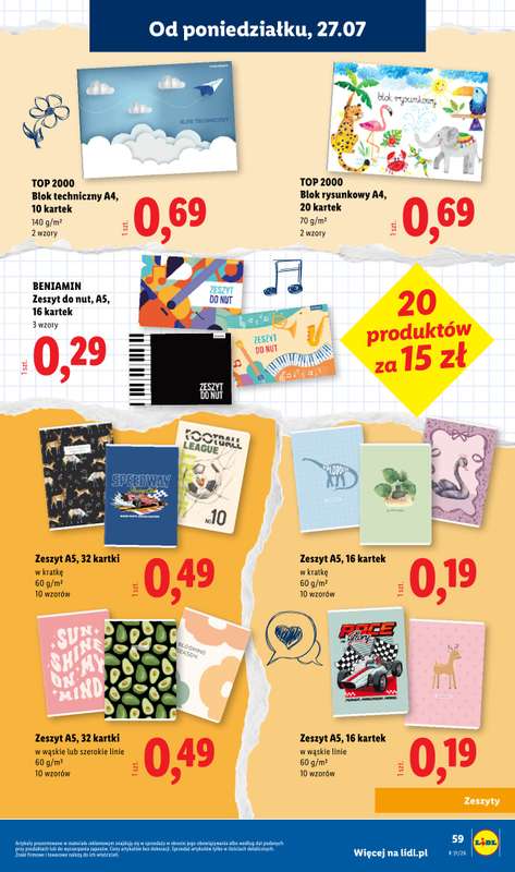 Lidl - gazetka promocyjna Kompletna wyprawka w megacenach od wtorku 14.07 do poniedziałku 31.08 - strona 59