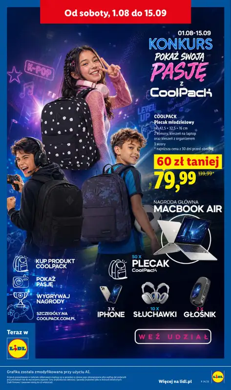 Lidl - gazetka promocyjna Kompletna wyprawka w megacenach od wtorku 14.07 do poniedziałku 31.08 - strona 65