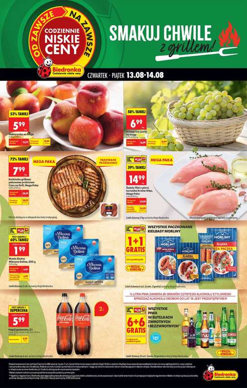 Biedronka - gazetka promocyjna Smakuj chwile z grillem od czwartku 13.08 do piątku 14.08