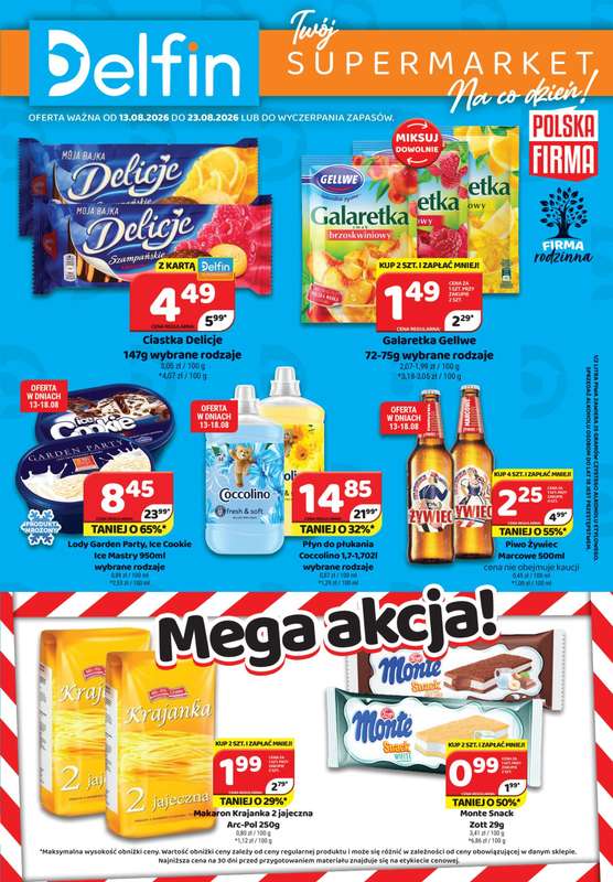 Delfin - gazetka promocyjna Gazetka od czwartku 13.08 do niedzieli 23.08