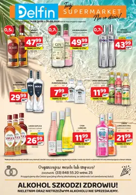 Delfin - gazetka promocyjna Ulotka alkoholowa od piątku 14.08 do niedzieli 30.08
