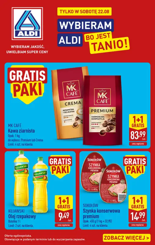 Aldi - gazetka promocyjna Najlepsze oferty na sobotę w Aldi!  