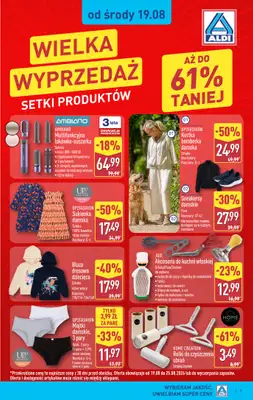 Aldi - gazetka promocyjna Wielka wyprzedaż w Aldi! od środy 19.08 do soboty 22.08