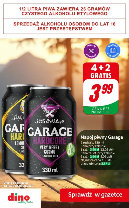 Dino - gazetka promocyjna Super promocje na piwo! od piątku 14.08 do wtorku 18.08 - strona 9