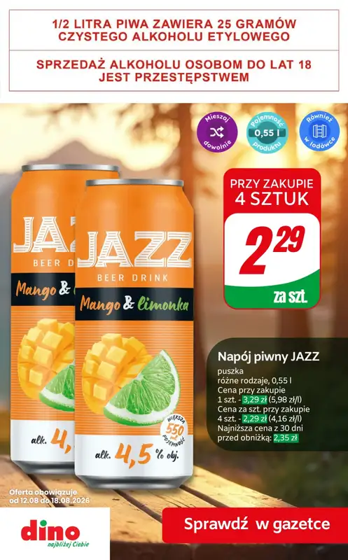 Dino - gazetka promocyjna Super promocje na piwo! od piątku 14.08 do wtorku 18.08 - strona 3