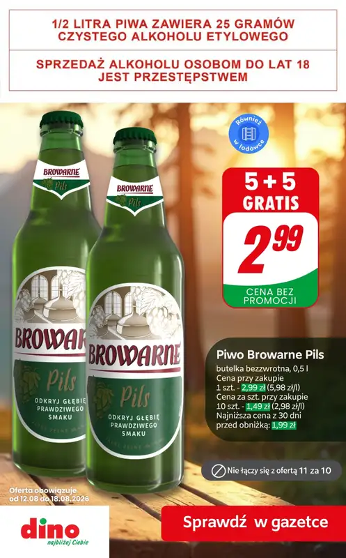 Dino - gazetka promocyjna Super promocje na piwo! od piątku 14.08 do wtorku 18.08 - strona 8
