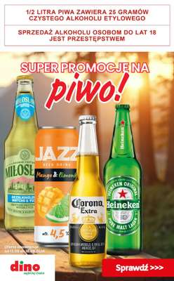 Dino - gazetka promocyjna Super promocje na piwo! od piątku 14.08 do wtorku 18.08