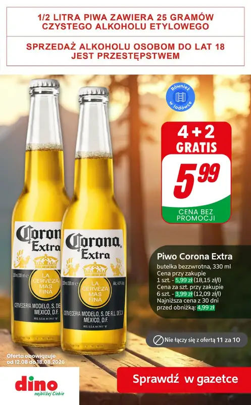 Dino - gazetka promocyjna Super promocje na piwo! od piątku 14.08 do wtorku 18.08 - strona 6