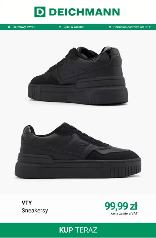 Deichmann - gazetka promocyjna Sneakersy na platformie od soboty 15.08  - strona 11