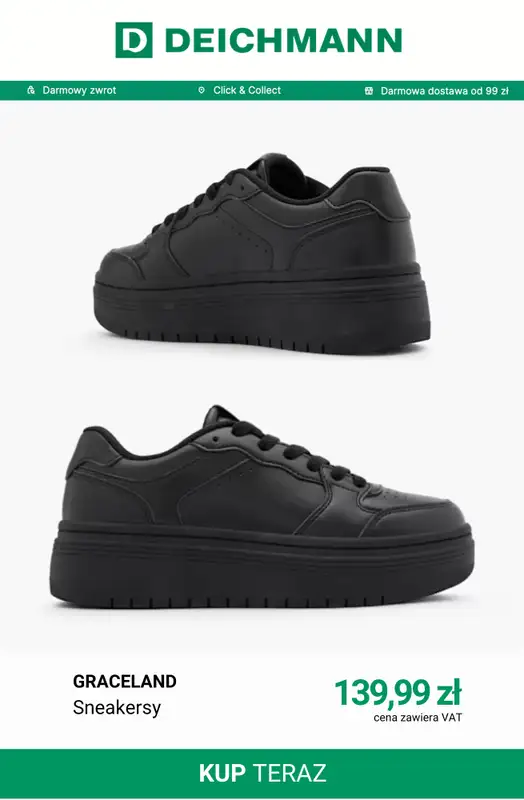 Deichmann - gazetka promocyjna Sneakersy na platformie od soboty 15.08  - strona 8