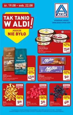 Aldi - gazetka promocyjna Tak tanio w Aldi! od środy 19.08 do soboty 22.08