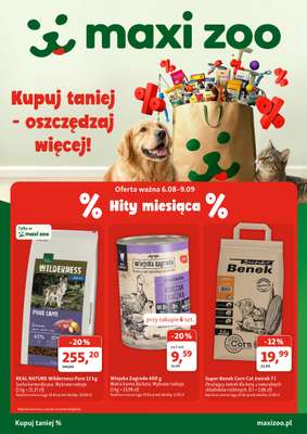 MAXI ZOO - gazetka promocyjna Gazetka  do środy 09.09