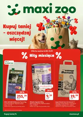 MAXI ZOO - gazetka promocyjna Gazetka  do środy 09.09
