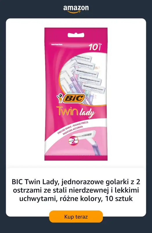 Amazon - gazetka promocyjna Jednorazowe maszynki do golenia od piątku 14.08  - strona 8