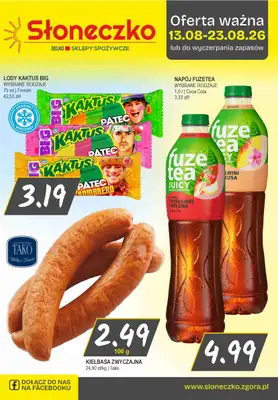 Słoneczko - gazetka promocyjna Gazetka od czwartku 13.08 do niedzieli 23.08