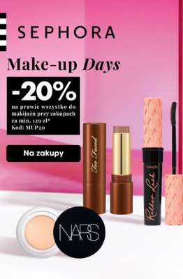 Sephora - gazetka promocyjna -20% na produkty do makijażu przy min. 129 zł. od czwartku 13.08 do piątku 14.08