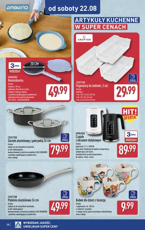 Aldi - gazetka promocyjna Pełny katalog! od poniedziałku 17.08 do soboty 22.08 - strona 38