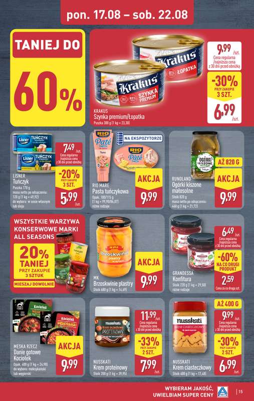 Aldi - gazetka promocyjna Pełny katalog! od poniedziałku 17.08 do soboty 22.08 - strona 15