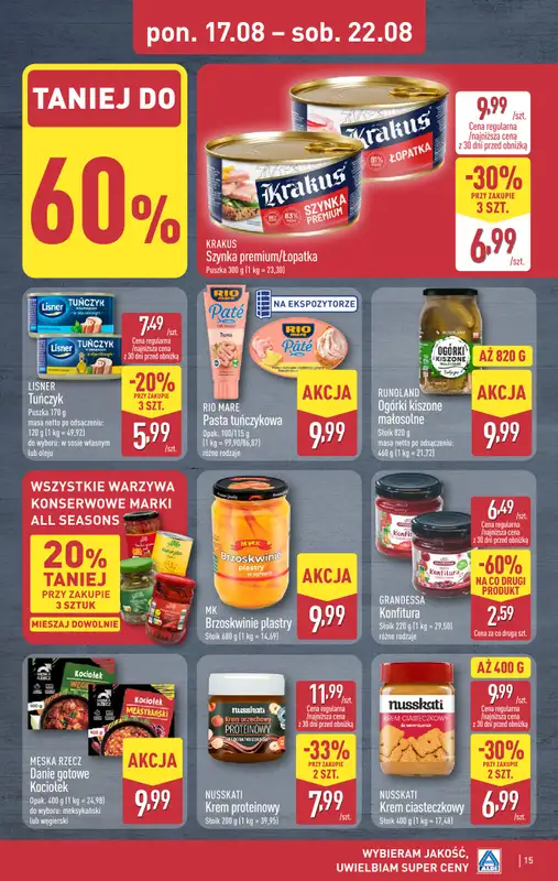 Aldi - gazetka promocyjna Pełny katalog! od poniedziałku 17.08 do soboty 22.08 - strona 15