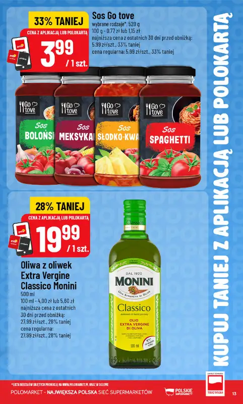 POLOmarket - gazetka promocyjna Kupuj taniej z aplikacją lub polokartą od środy 12.08 do wtorku 18.08 - strona 13