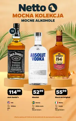 Netto - gazetka promocyjna Mocna Kolekcja - Alkohole mocne  do niedzieli 30.08