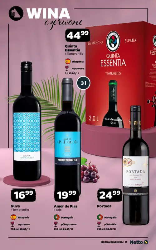 Netto - gazetka promocyjna Mocna Kolekcja - Wina  do niedzieli 30.08 - strona 15