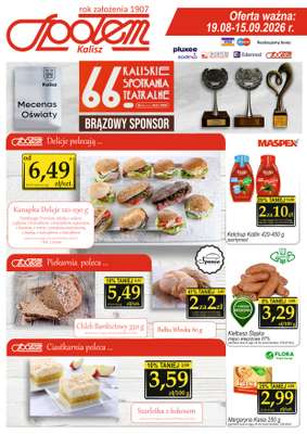 Społem - Blisko i Korzystnie - gazetka promocyjna Gazetka PSS Kalisz od środy 19.08 do wtorku 15.09