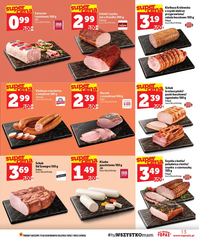 TOPAZ - gazetka promocyjna Gazetka od czwartku 20.08 do środy 26.08 - strona 13