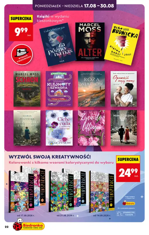 Biedronka - gazetka promocyjna Hity i inspiracje, od 17.08 od poniedziałku 17.08 do środy 02.09 - strona 22