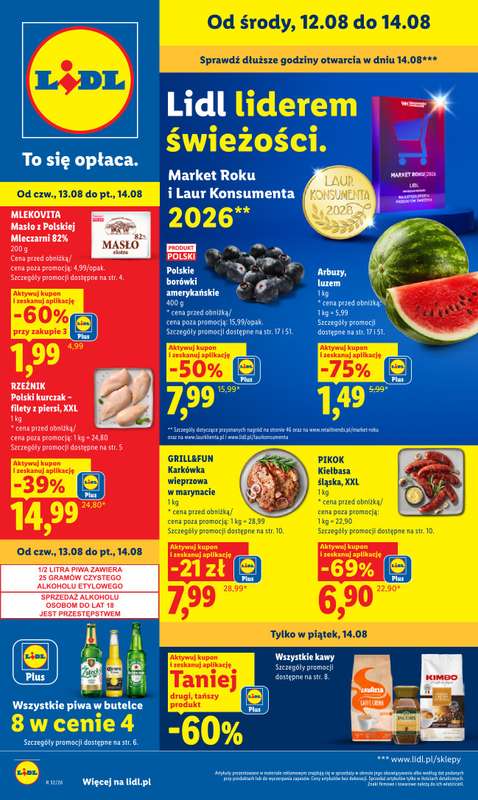 Lidl - gazetka promocyjna Gazetka Ważna Od 12.08 Do 14.08 od środy 12.08 do piątku 14.08