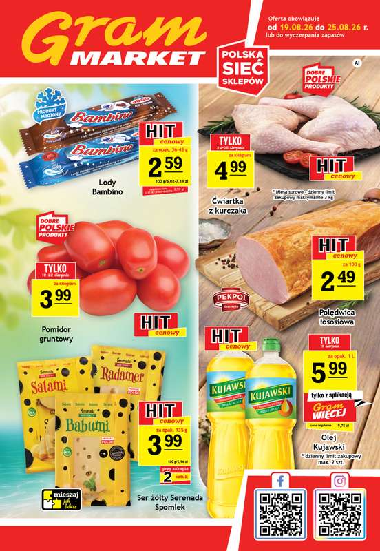 Gram Market - gazetka promocyjna Gazetka od środy 19.08 do wtorku 25.08