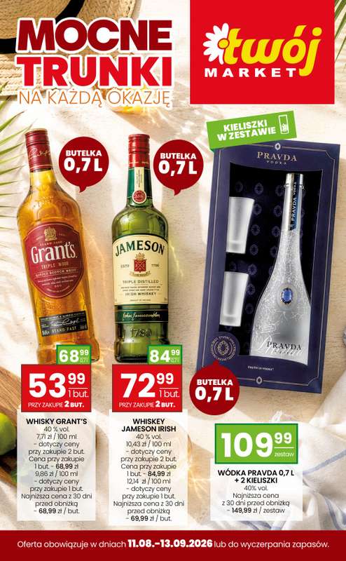 Twój Market - gazetka promocyjna Gazetka alkoholowa od piątku 14.08 do niedzieli 13.09